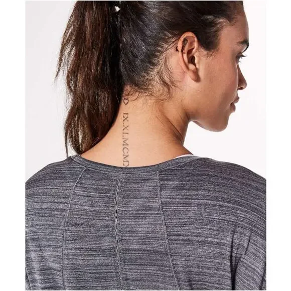 Lululemon Set to Sweat Long Sleeve Heathered Gray Top Relaxed Fit Size Medium - Picture 8 of 10